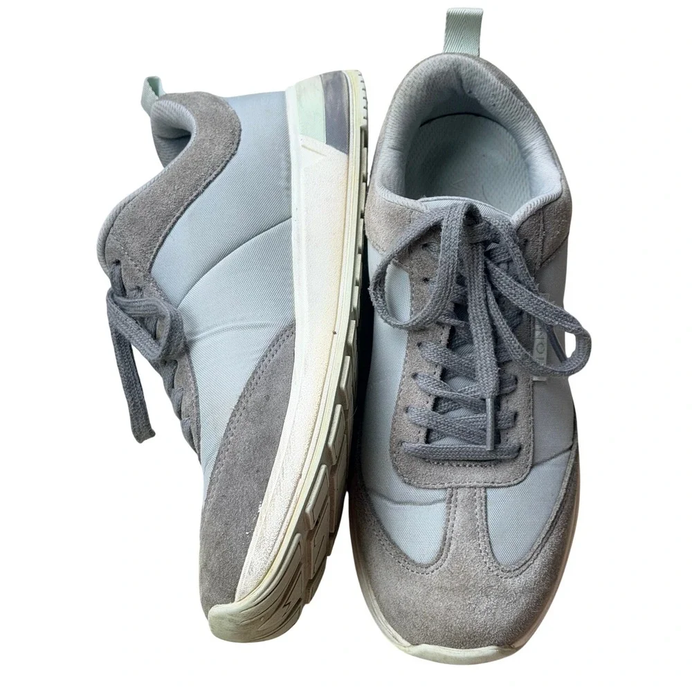 Vionic Breilyn Womens 7 Grey Suede Textile Orthotic Walking Sneakers Shoes